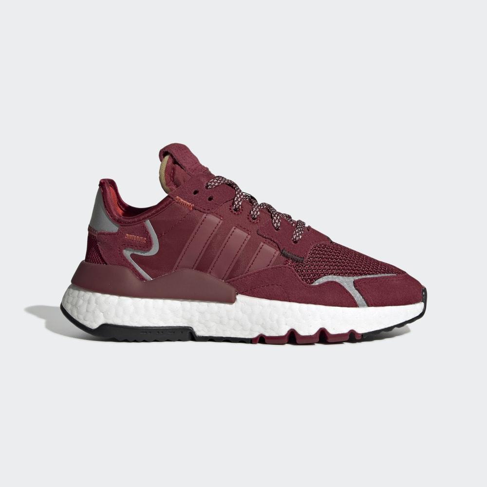 Adidas Girls' Nite Jogger Originals Shoes Burgundy/White Ireland EF9215